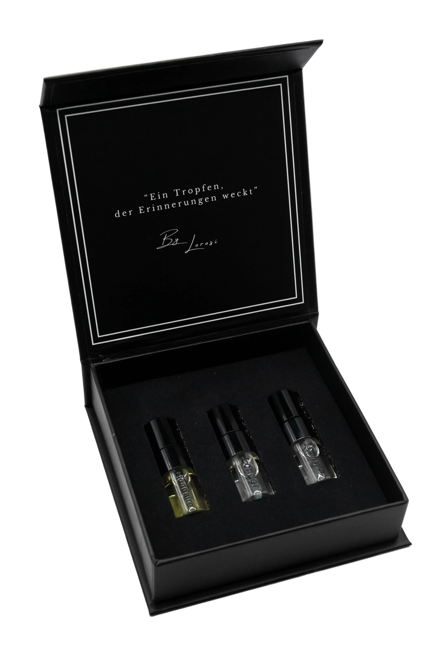 Hier bekommen Sie das Sample Kit mit 3 Düften. Blondaire, Londor und Toskyra. 