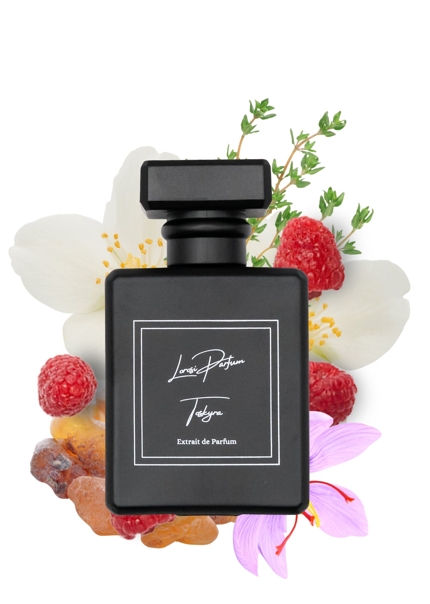 Hier bekommen sie den Toskyra mit folgenden Inhaltsstoffen: Himbeere, Safran, Amber und Jasmin.